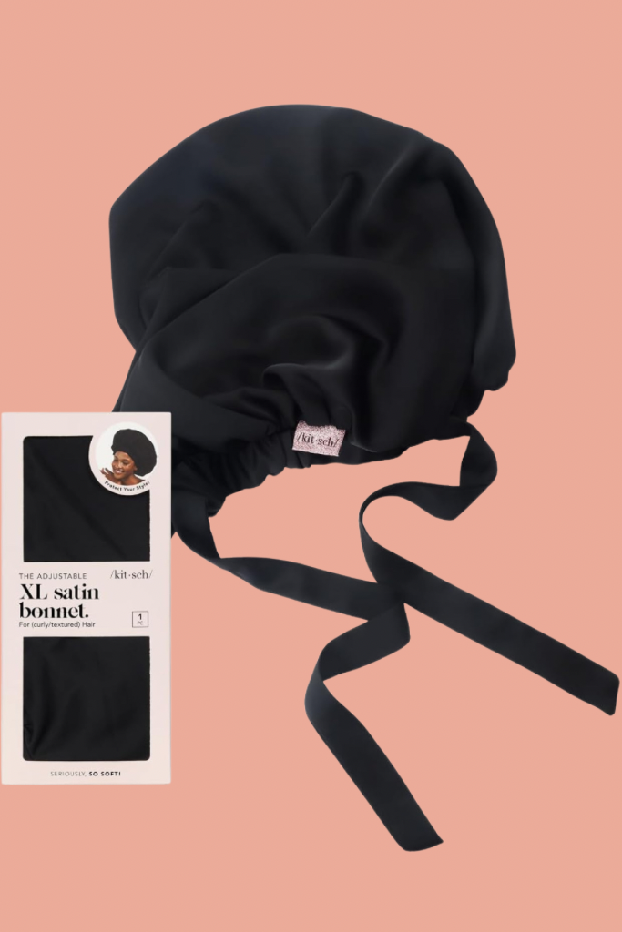 Satin Sleep XI Adjustable Bonnet - Black – Sister Signs display picture 1