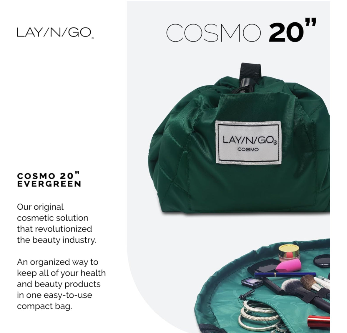 Lay-n-Go Cosmo Makeup Bag (Evergreen)