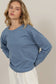 Dani Wide Long Sleeve Tee in Gray Blue