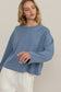 Dani Wide Long Sleeve Tee in Gray Blue