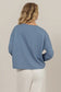 Dani Wide Long Sleeve Tee in Gray Blue