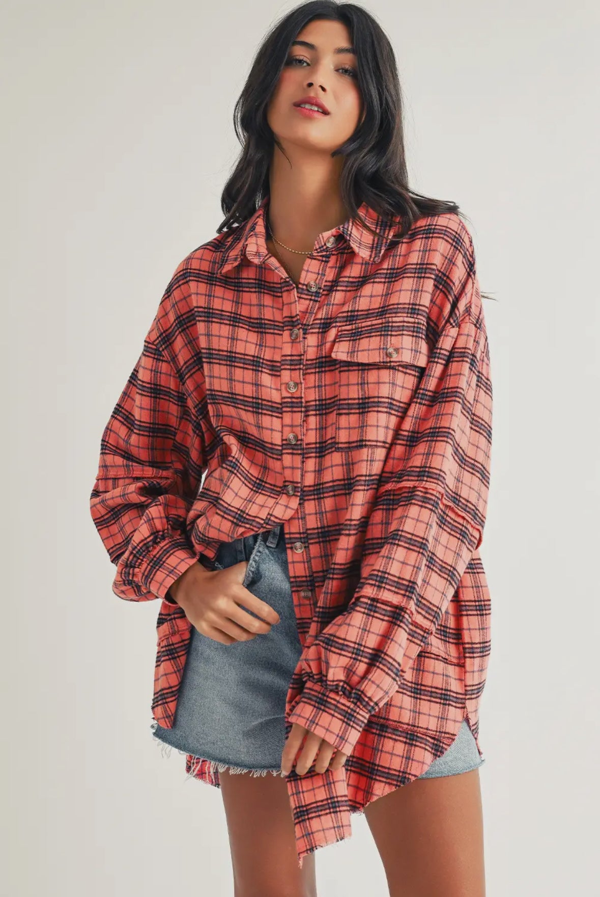 Sienna Distressed Plaid Shirt