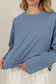 Dani Wide Long Sleeve Tee in Gray Blue