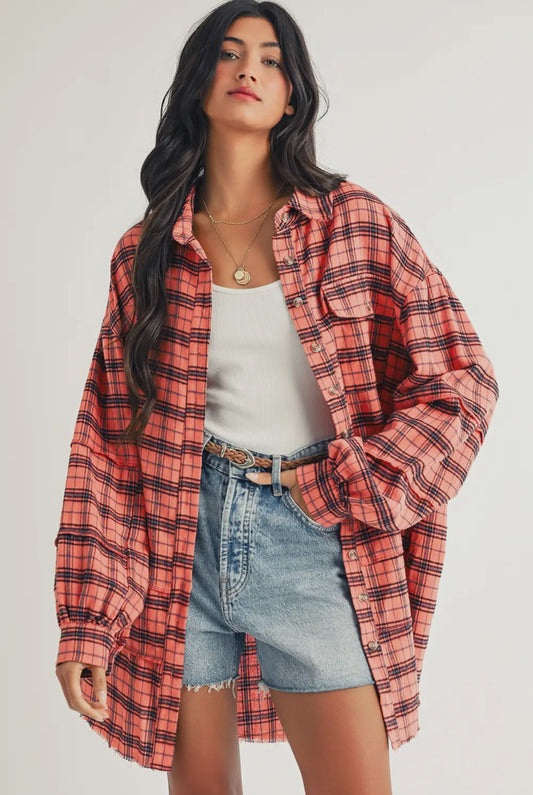 Sienna Distressed Plaid Shirt