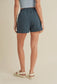 Blue High-Waisted Drawstring Shorts