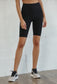 Seamless High-Rise Biker Shorts - Black