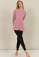 Dua Oversized Crew Neck Long Sleeve Tee in Rose Pink