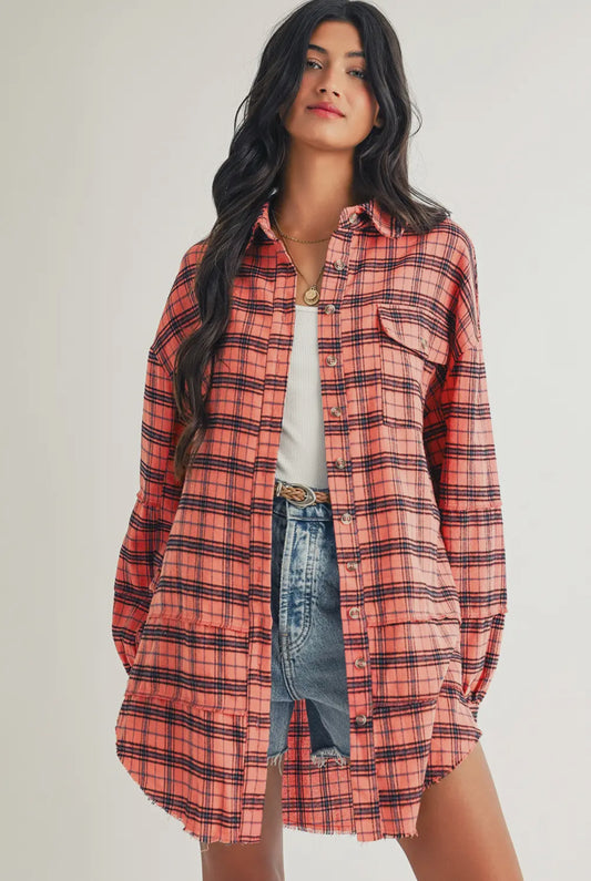 Sienna Distressed Plaid Shirt