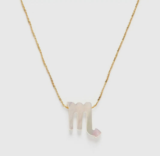 Scorpio Mother of Pearl Necklace