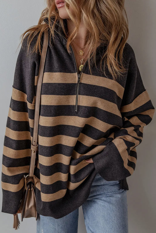 Sable Quarter Zip Sweater