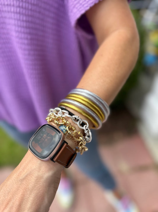 Mixed Metal Link Chain Bracelet