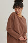 Dua Oversized Crew Neck Long Sleeve Tee in Chestnut