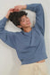 Demi Classic Crewneck Sweatshirt in Gray Blue