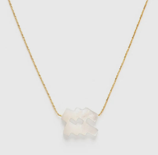 Aquarius Mother of Pearl Necklace