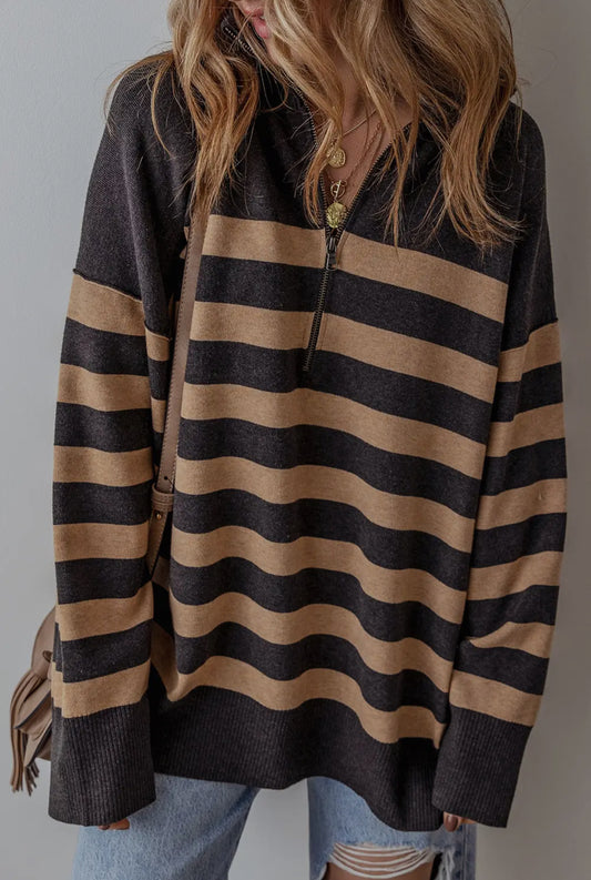 Sable Quarter Zip Sweater