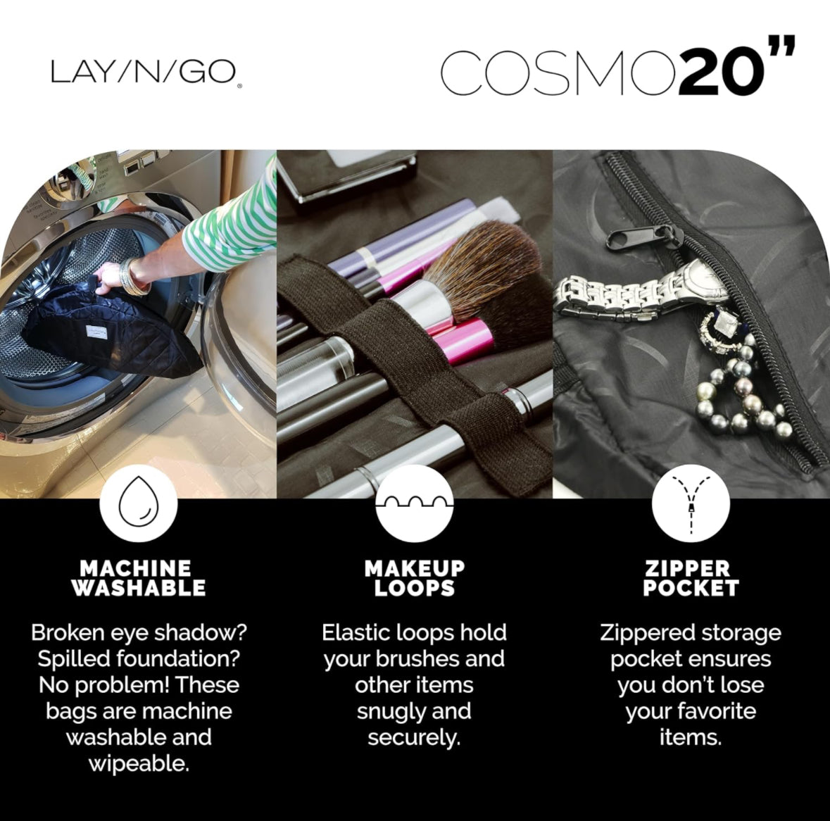 Lay-n-Go Cosmo Makeup Bag (Gold)