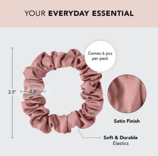 Ultra Petite Satin Scrunchies 6pc - Terracotta