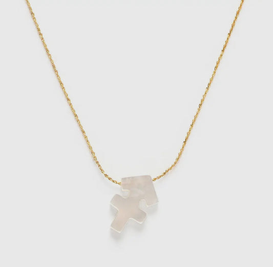 Sagittarius Mother of Pearl Necklace