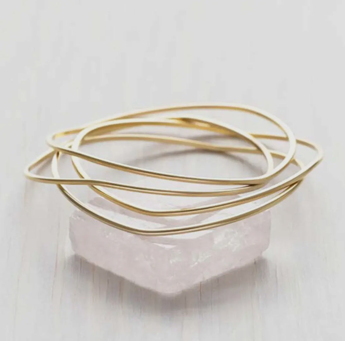 Gold Wave Bangle Set