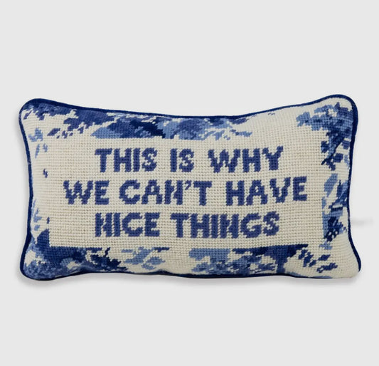 Nice Things Needlepoint Pillow