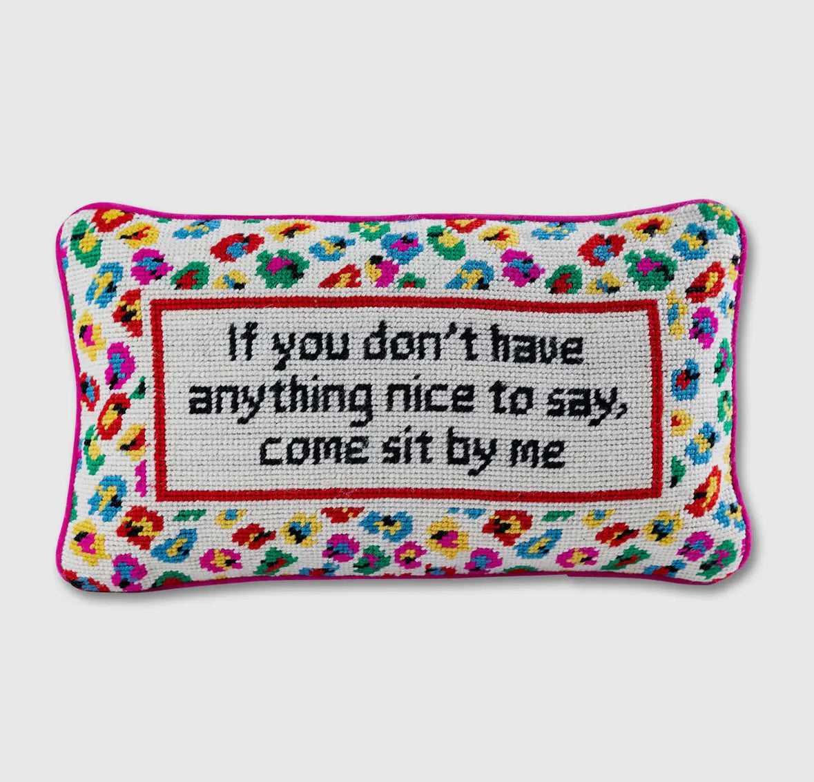 Come Sit By Me Needlepoint Pillow