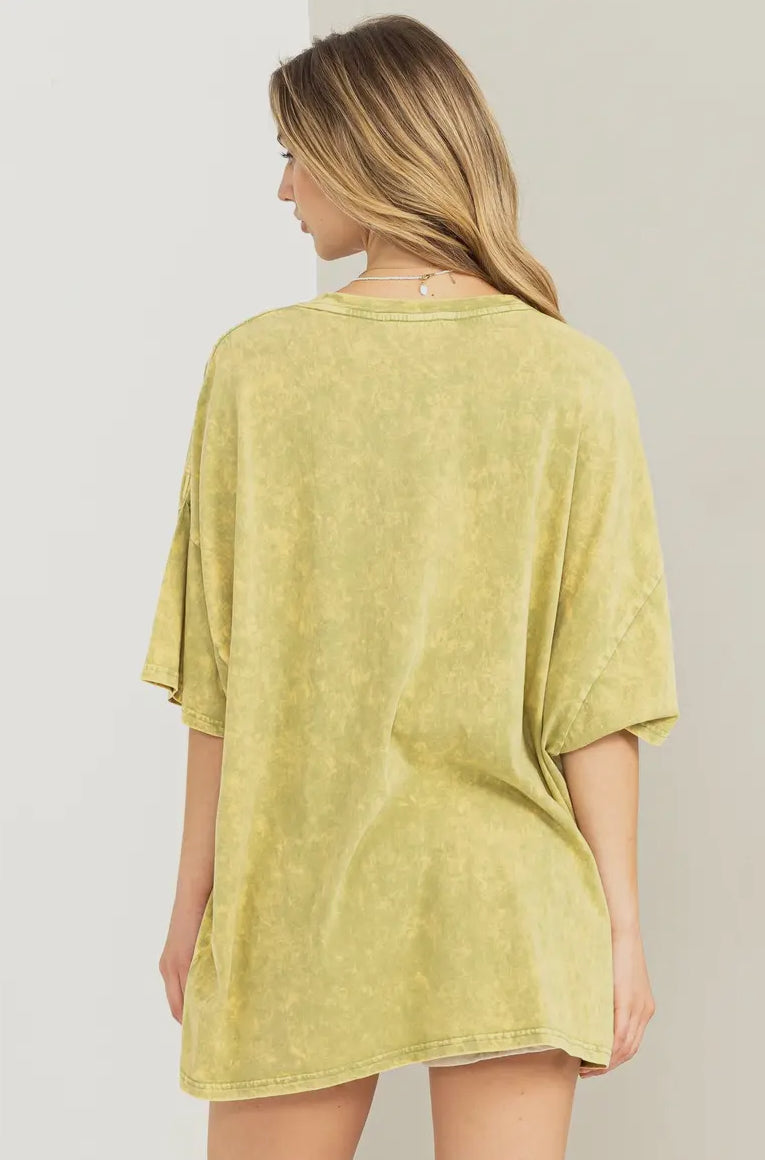 Dez Oversized Tee in Pale Olive