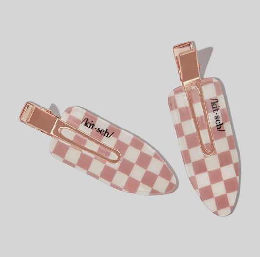 XL Creaseless Clips 2pc Set - Terracotta Checker