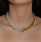 Mixed Metal Braided Link Necklace