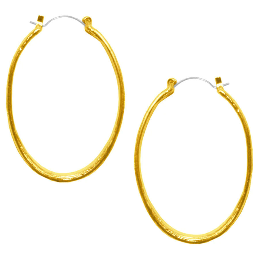 Gold Oval Hoop Earrings