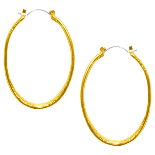 Gold Oval Hoop Earrings