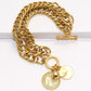 Gold Double Chain Charm Bracelet