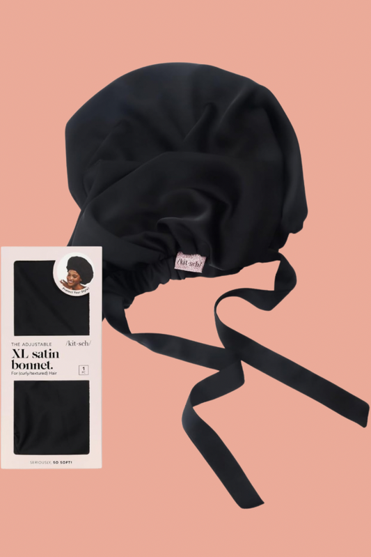 Satin Sleep XI Adjustable Bonnet - Black